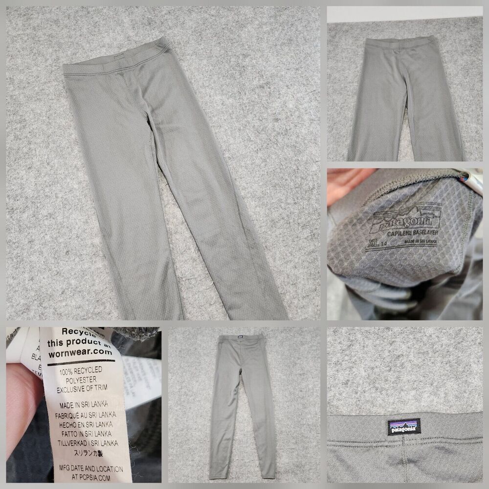 Patagonia Unisex Boys Girls Size XL 14 Kids BaseLayer Midweight Bottoms Pants